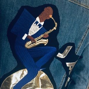 Upcycled redesign  re constructed denim jacket